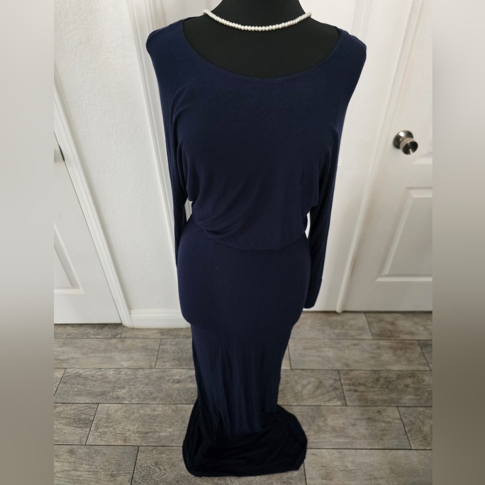 Final Touch Midnight Blue Long Sleeve Dress